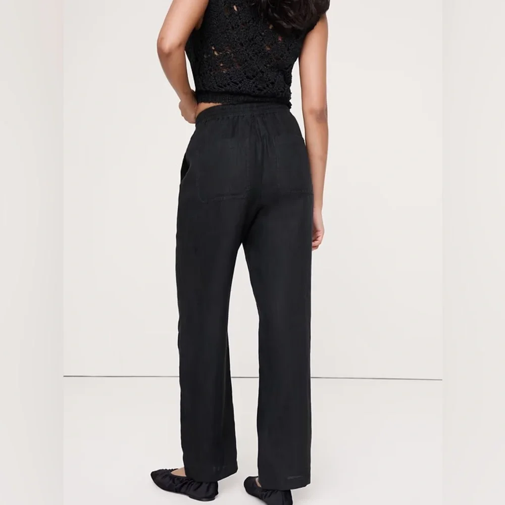 NWT! Banana Republic The Getaway Straight-Leg Pull-On Pant in Linen - 🩷 S Petite